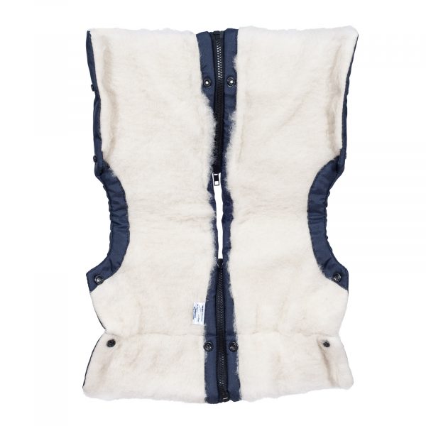 Sac de iarnă Arctic wool, lână de oaie, impermeabil + Mănuși pentru cărucior - Bleumarin - imagine 7