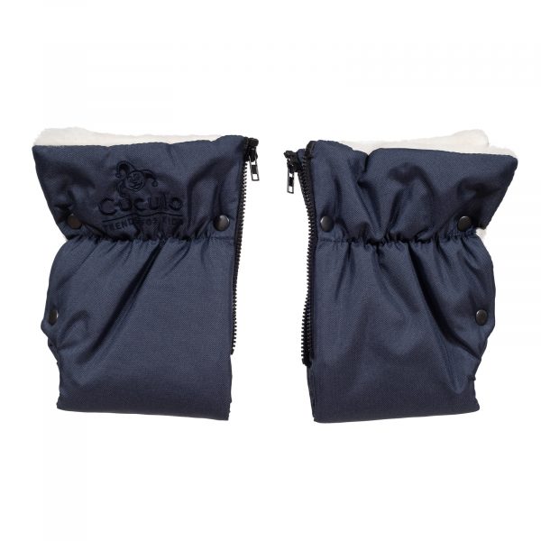 Sac de iarnă Arctic wool, lână de oaie, impermeabil + Mănuși pentru cărucior - Bleumarin - imagine 6