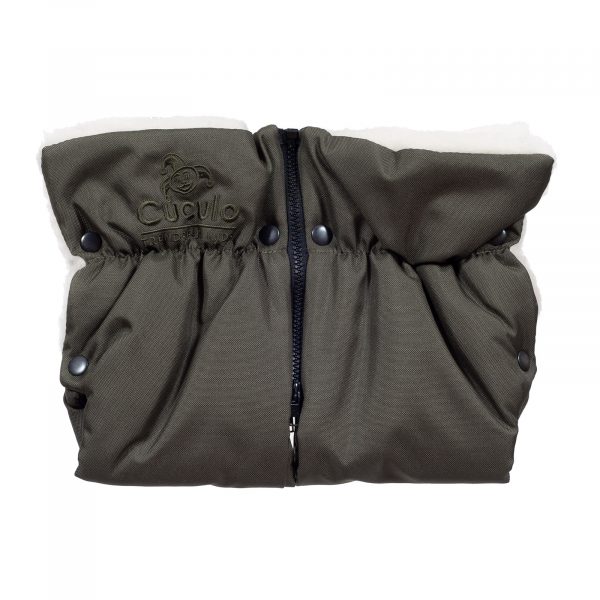 Sac de iarnă Arctic wool, lână de oaie, impermeabil + Mănuși pentru cărucior - Oliv - imagine 6