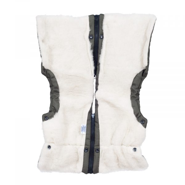 Sac de iarnă Arctic wool, lână de oaie, impermeabil + Mănuși pentru cărucior - Oliv - imagine 5