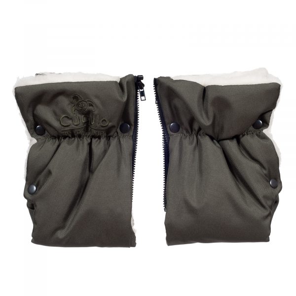 Sac de iarnă Arctic wool, lână de oaie, impermeabil + Mănuși pentru cărucior - Oliv - imagine 7