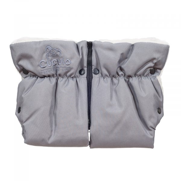 rukavnik-sedy-01 Sac de iarnă impermeabil Iceland wool, lână de oaie + Mănuși pentru cărucior impermeabile - Gri - imagine 7