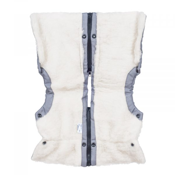 rukavnik-sedy-02 Sac de iarnă impermeabil Iceland wool, lână de oaie + Mănuși pentru cărucior impermeabile - Gri - imagine 9