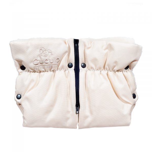 rukavnik-svetle-bezovy-01 Sac de iarnă Arctic wool, lână de oaie, impermeabil + Mănuși pentru cărucior - Bej deschis - imagine 5
