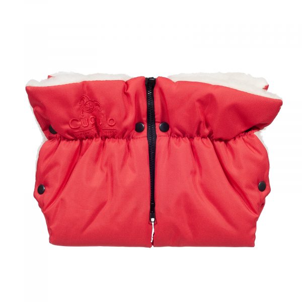 Sac de iarnă impermeabil Iceland wool, lână de oaie + Mănuși pentru cărucior impermeabile - Roșu deschis - imagine 7