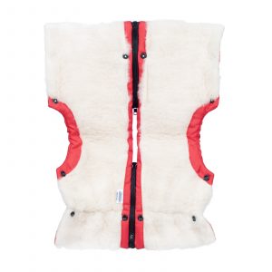 Sac de iarnă impermeabil Iceland wool, lână de oaie + Mănuși pentru cărucior impermeabile - Roșu deschis - imagine 9