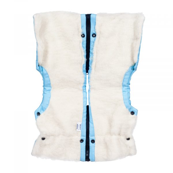 Sac de iarnă impermeabil Iceland wool, lână de oaie + Mănuși pentru cărucior impermeabile - Albastru deschis - imagine 6