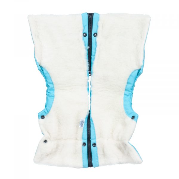 rukavnik-svetle-tyrkys-02 Sac de iarnă impermeabil Iceland wool, lână de oaie + Mănuși pentru cărucior impermeabile  -  Turcoaz ușor - imagine 6