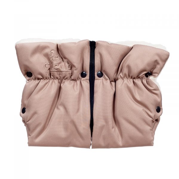 Sac de iarnă impermeabil Iceland wool, lână de oaie + Mănuși pentru cărucior impermeabile  - Bej închis - imagine 7