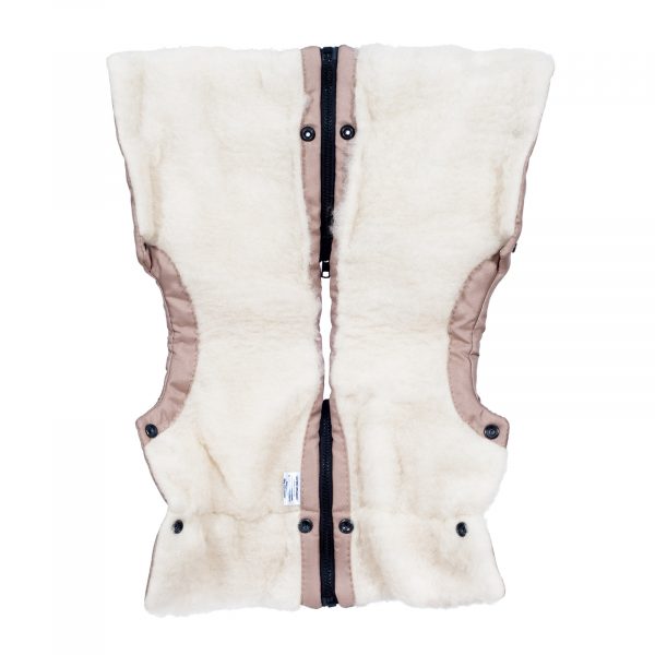 Sac de iarnă impermeabil Iceland wool, lână de oaie + Mănuși pentru cărucior impermeabile  - Bej închis - imagine 6