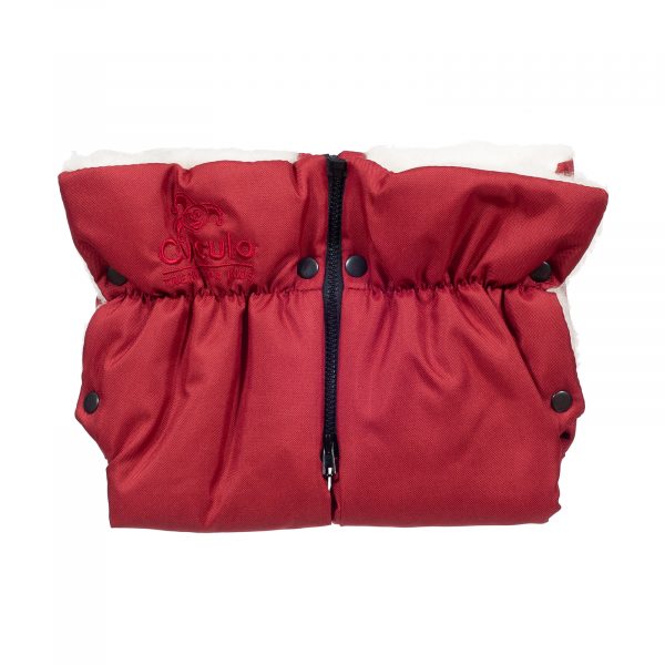 rukavnik-tmave-cerveny-01 Sac de iarnă impermeabil Iceland wool, lână de oaie + Mănuși pentru cărucior impermeabile - Roșu închis - imagine 7