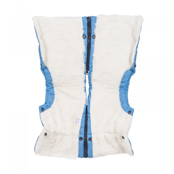 Sac de iarnă impermeabil Iceland wool, lână de oaie + Mănuși pentru cărucior impermeabile - Albastru închis - imagine 6