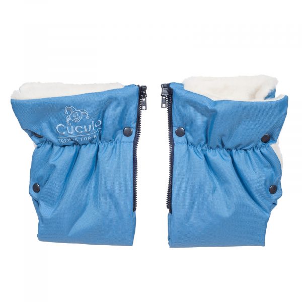 Sac de iarnă impermeabil Iceland wool, lână de oaie + Mănuși pentru cărucior impermeabile - Albastru închis - imagine 5