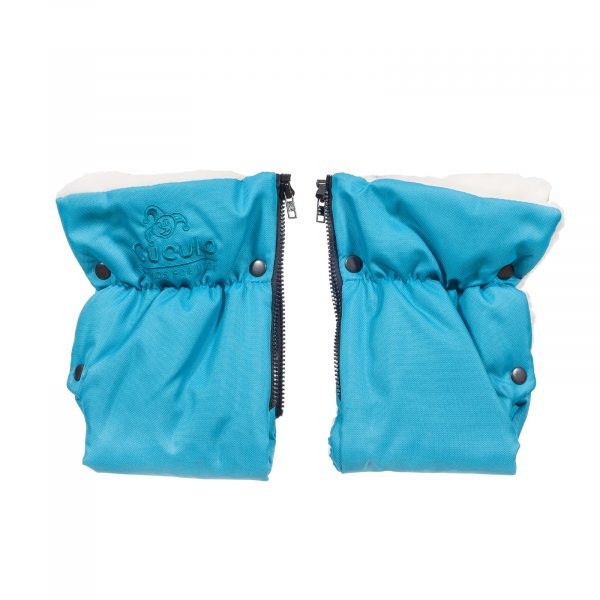 Sac de iarnă impermeabil Iceland wool, lână de oaie + Mănuși pentru cărucior impermeabile - Turcoaz întunecat - imagine 6