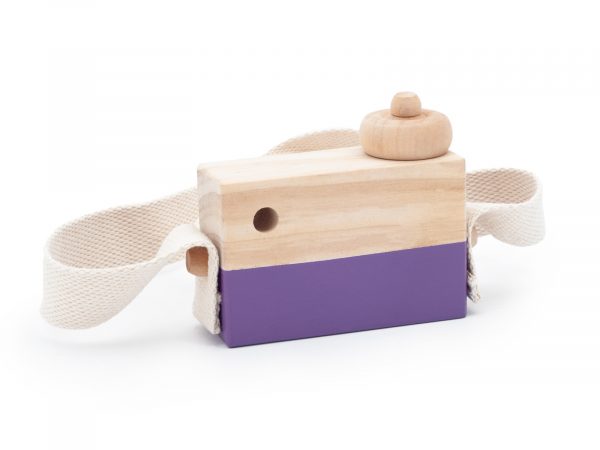 Aparatul foto – jucărie elegantă din lemn, mov - imagine 2