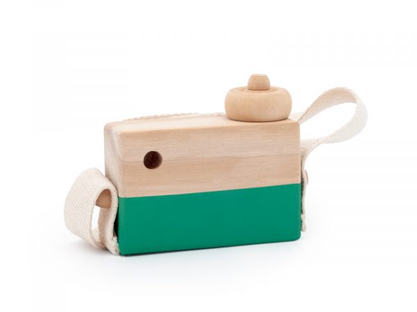 Aparatul foto – jucărie elegantă din lemn, verde - imagine 2