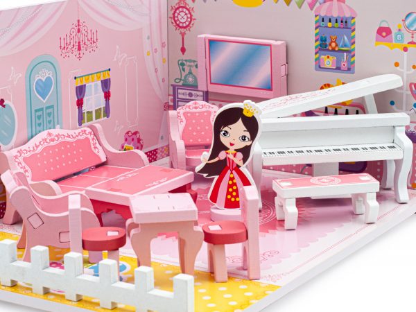 Drevena-hracka-RUZOVY-POKOJ-02 Jucărie din lemn CAMERA PĂPUȘILOR - imagine 2