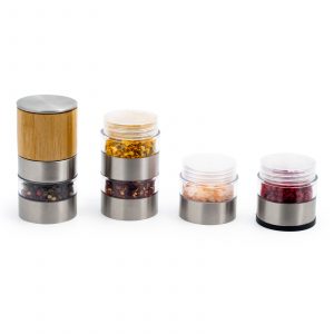 Râșniță manuală pentru sare și piper sau condimente 5in1, DOMESTICO - Design de Bambus - imagine 5