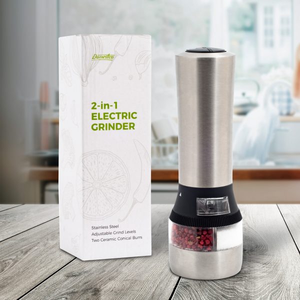 Râșniță electrică Duette 2 în 1 Domestico, pentru sare, piper sau condimente - imagine 2