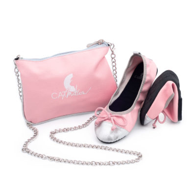 Pantofi pliabili in poseta pentru fete PINK FAIRY