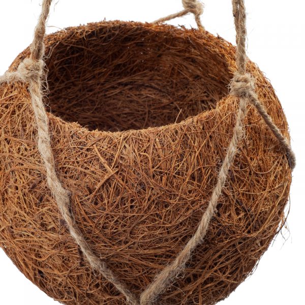 Vas decorativ KOKODAMA pentru ghiveciul cu flori, din fibră de nucă de cocos - imagine 7