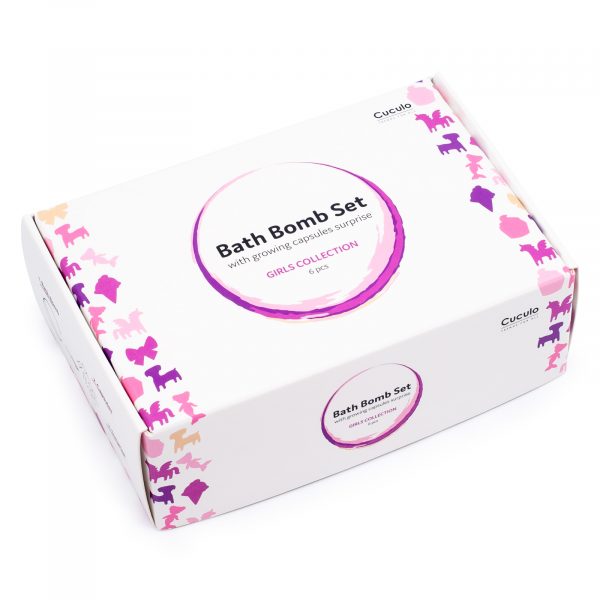 BtahBomb-Girl-03-Box Sare de baie Cuculo tip bombă, cu capsule care cresc în interior, pentru fete, 6 buc. - imagine 4