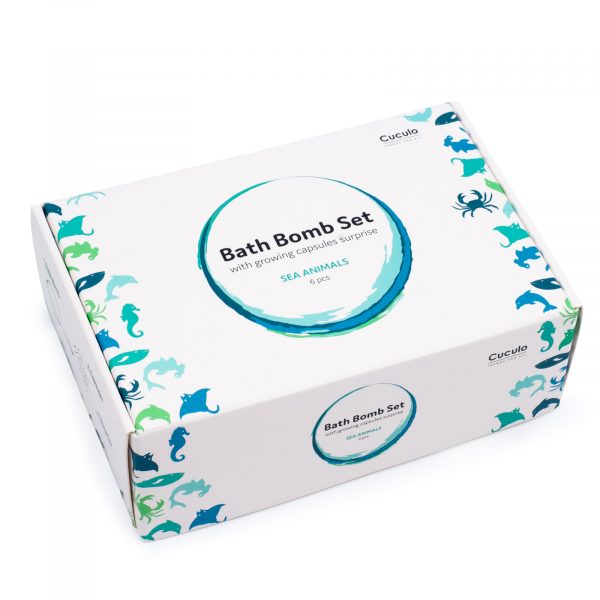 Sare de baie Cuculo tip bombă, cu capsule care cresc în interior, animale marine, 6 buc. - imagine 4