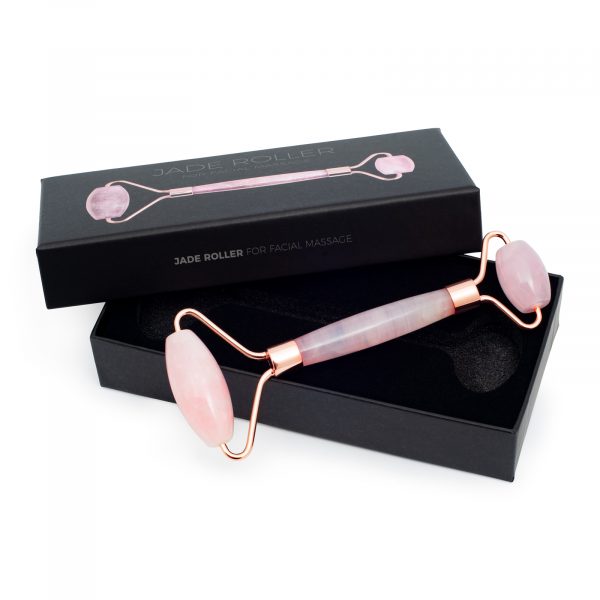 Rolă de masaj pentru față din cuarț roz - Rose Quartz Jade Face Roller - imagine 4