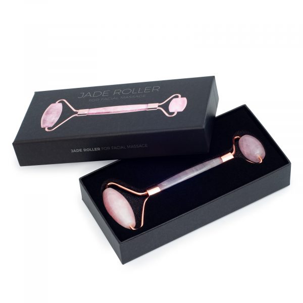 Rolă de masaj pentru față din cuarț roz - Rose Quartz Jade Face Roller - imagine 5