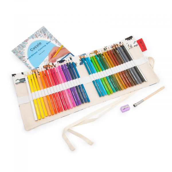 36-kusu-ANIMALS-01 Culori Cuculo, într-o carcasă cu motiv ANIMALS care se rulează, cu ascuțitoare și extensie pentru a le lungi, 36 de bucăți, cărți de colorat anti-stres GRATUIT - imagine 4