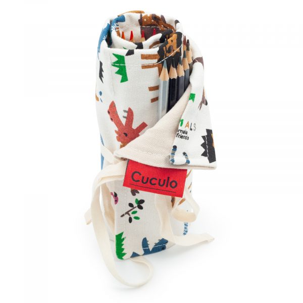 36-kusu-ANIMALS-01packetVertical Culori Cuculo, într-o carcasă cu motiv ANIMALS care se rulează, cu ascuțitoare și extensie pentru a le lungi, 36 de bucăți, cărți de colorat anti-stres GRATUIT - imagine 3