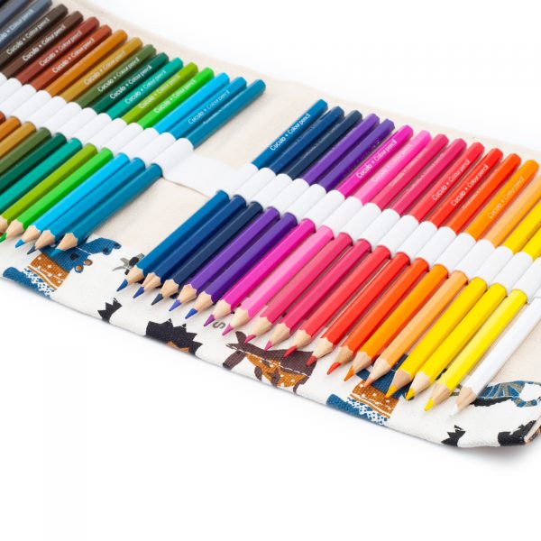 36-kusu-ANIMALS-02 Culori Cuculo, într-o carcasă cu motiv ANIMALS care se rulează, cu ascuțitoare și extensie pentru a le lungi, 36 de bucăți, cărți de colorat anti-stres GRATUIT - imagine 2