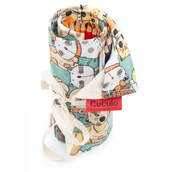 Culori Cuculo, într-o carcasă cu motiv CATS care se rulează, cu ascuțitoare și extensie pentru a le lungi, 36 de bucăți, cărți de colorat anti-stres GRATUIT - imagine 3