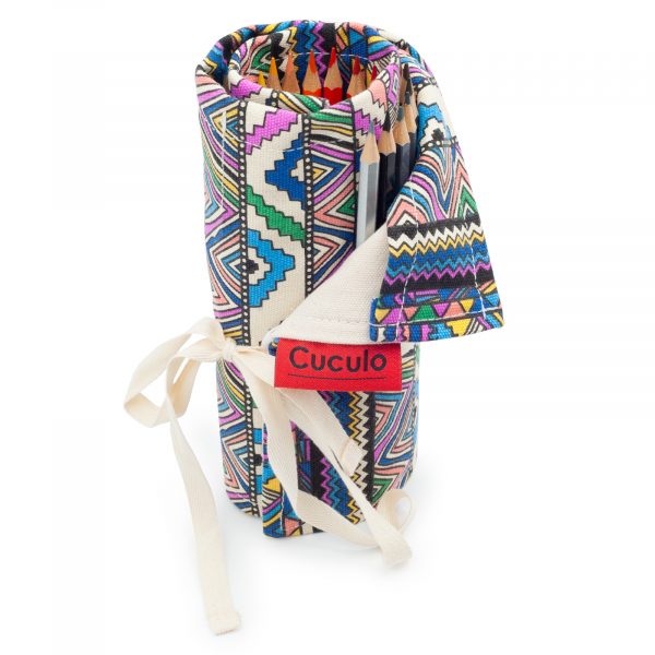 Culori Cuculo, într-o carcasă cu motiv ETNO care se rulează, cu ascuțitoare și extensie pentru a le lungi, 36 de bucăți, cărți de colorat anti-stres GRATUIT - imagine 3