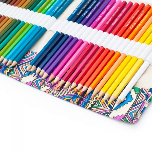 Culori Cuculo, într-o carcasă cu motiv ETNO care se rulează, cu ascuțitoare și extensie pentru a le lungi, 36 de bucăți, cărți de colorat anti-stres GRATUIT - imagine 2