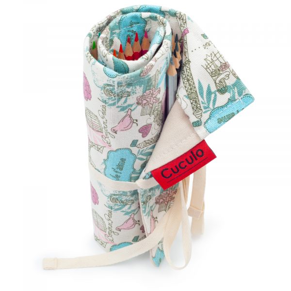 Culori Cuculo, într-o carcasă cu motiv PARIS care se rulează, cu ascuțitoare și extensie pentru a le lungi, 36 de bucăți, cărți de colorat anti-stres GRATUIT - imagine 3