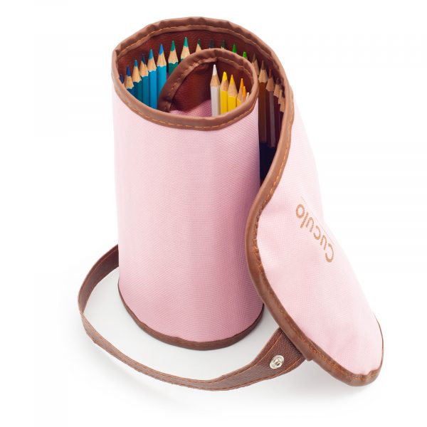 Creioane colorate Cuculo într-o carcasă care se rulează (roz), cu ascuțitoare și extensie, 48 bucăți, cărți de colorat anti-stres GRATUIT - imagine 2