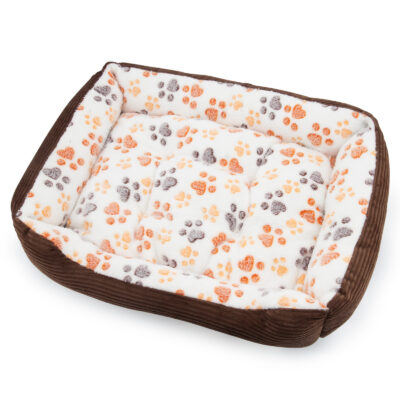 Culcuș cu saltea cu două fețe DELUXE, pătrat, XS - L, Domestico + GRATUIT cârpă pentru lăbuțe în aceeași culoare