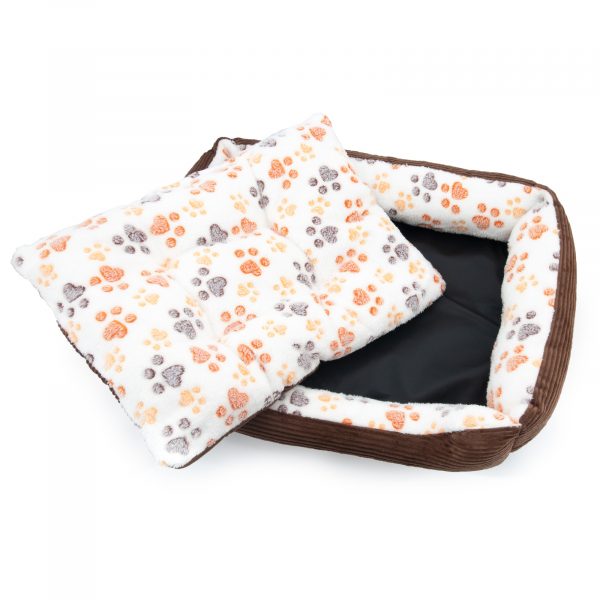 Culcuș cu saltea cu două fețe DELUXE, pătrat, XS - L, Domestico + GRATUIT cârpă pentru lăbuțe în aceeași culoare - imagine 2