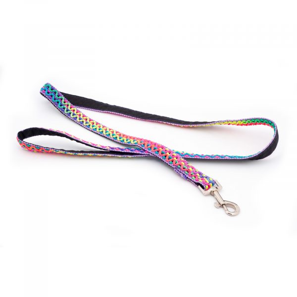 Lesă textilă PARACORD, curcubeu 120 cm, Domestico - imagine 2