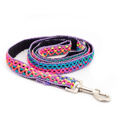 Lesă textilă PARACORD, curcubeu 120 cm, Domestico